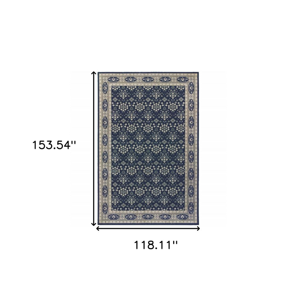 12' X 15' Blue and Gray Area Rug