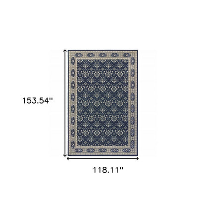 12' X 15' Blue and Gray Area Rug