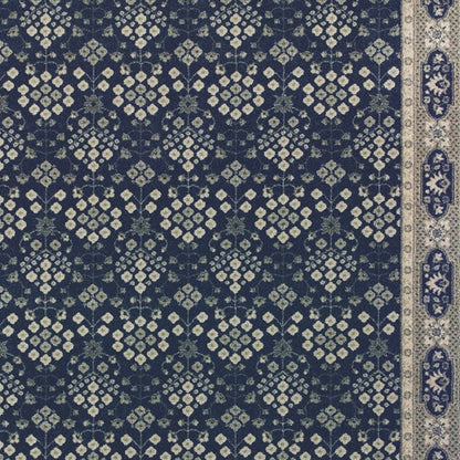 8' X 11' Navy And Gray Floral Ditsy Area Rug