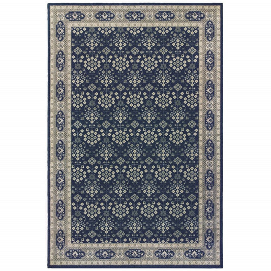 12' X 15' Blue and Gray Area Rug