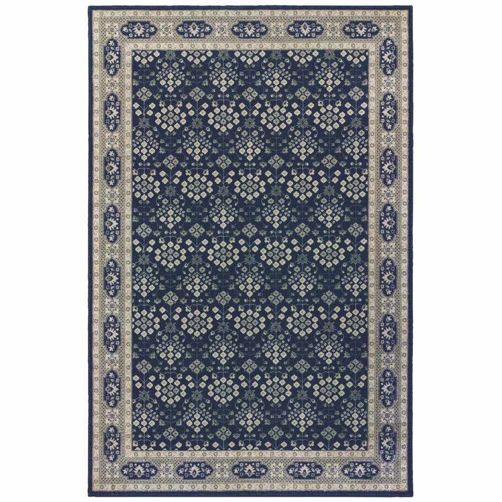 12' X 15' Blue and Gray Area Rug