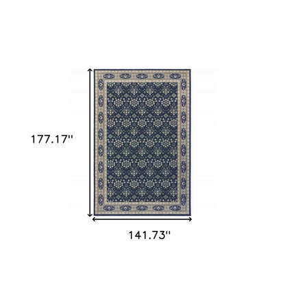 12' X 15' Blue and Gray Area Rug