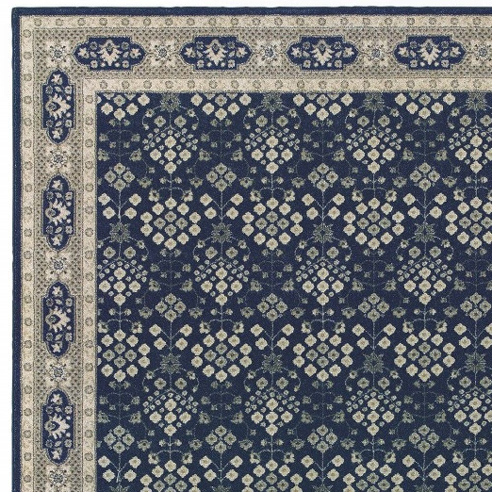 12' X 15' Blue and Gray Area Rug