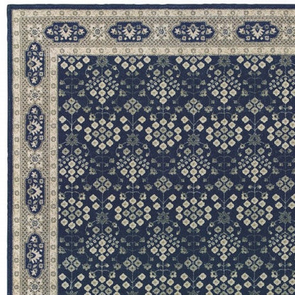 12' X 15' Blue and Gray Area Rug