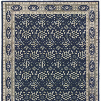 12' X 15' Blue and Gray Area Rug