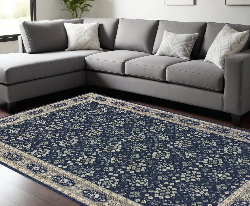 12' X 15' Blue and Gray Area Rug