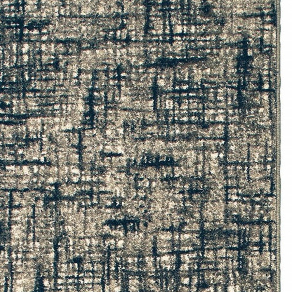 8' X 11' Gray And Navy Abstract Area Rug