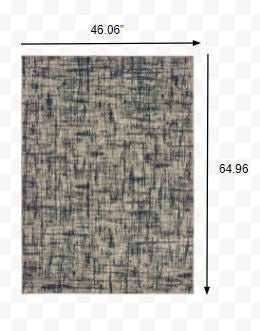 8' X 11' Gray And Navy Abstract Area Rug