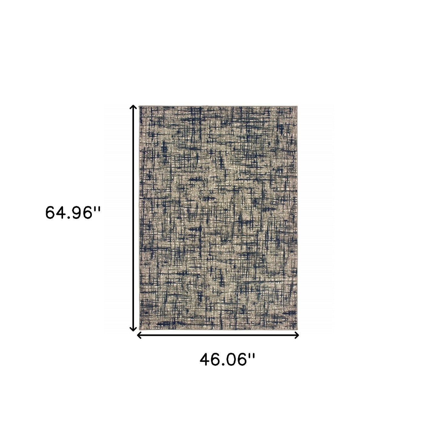 8' X 11' Gray And Navy Abstract Area Rug