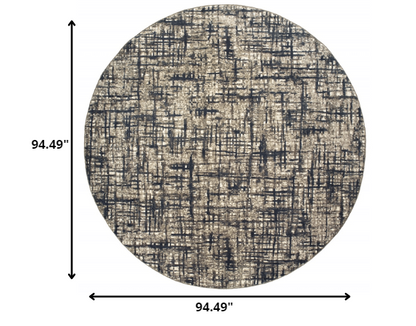 8' X 11' Gray And Navy Abstract Area Rug