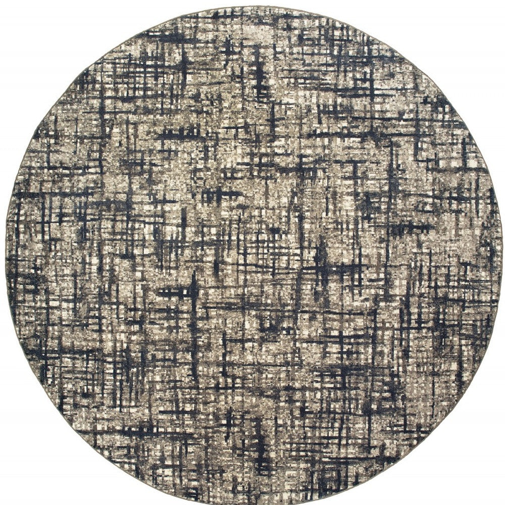 8' X 11' Gray And Navy Abstract Area Rug