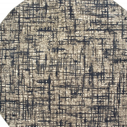 8' X 11' Gray And Navy Abstract Area Rug