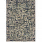 10' X 13' Gray And Navy Abstract Area Rug