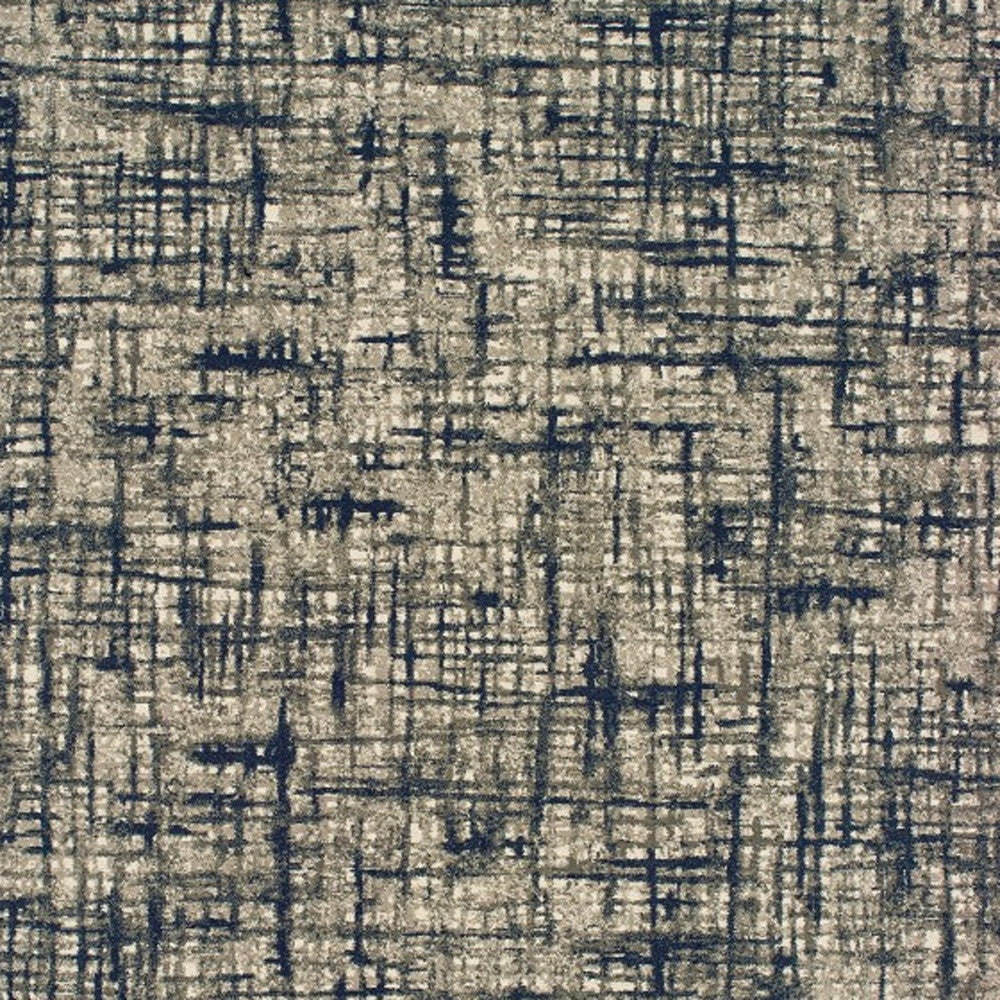 8' X 11' Gray And Navy Abstract Area Rug