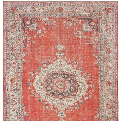 8' X 10' Red and Gray Power Loom Area Rug