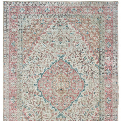 8' X 10' Ivory And Pink Oriental Area Rug