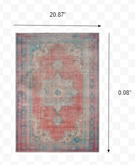 2' X 3' Blue and Red Power Loom Area Rug