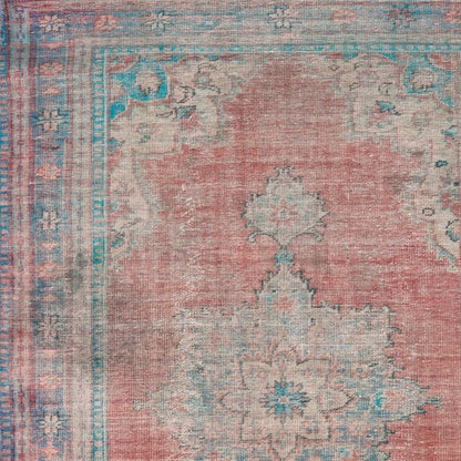 8' X 10' Red And Blue Oriental Area Rug