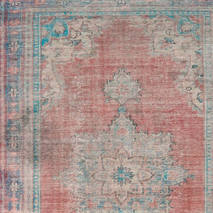 8' X 10' Red And Blue Oriental Area Rug