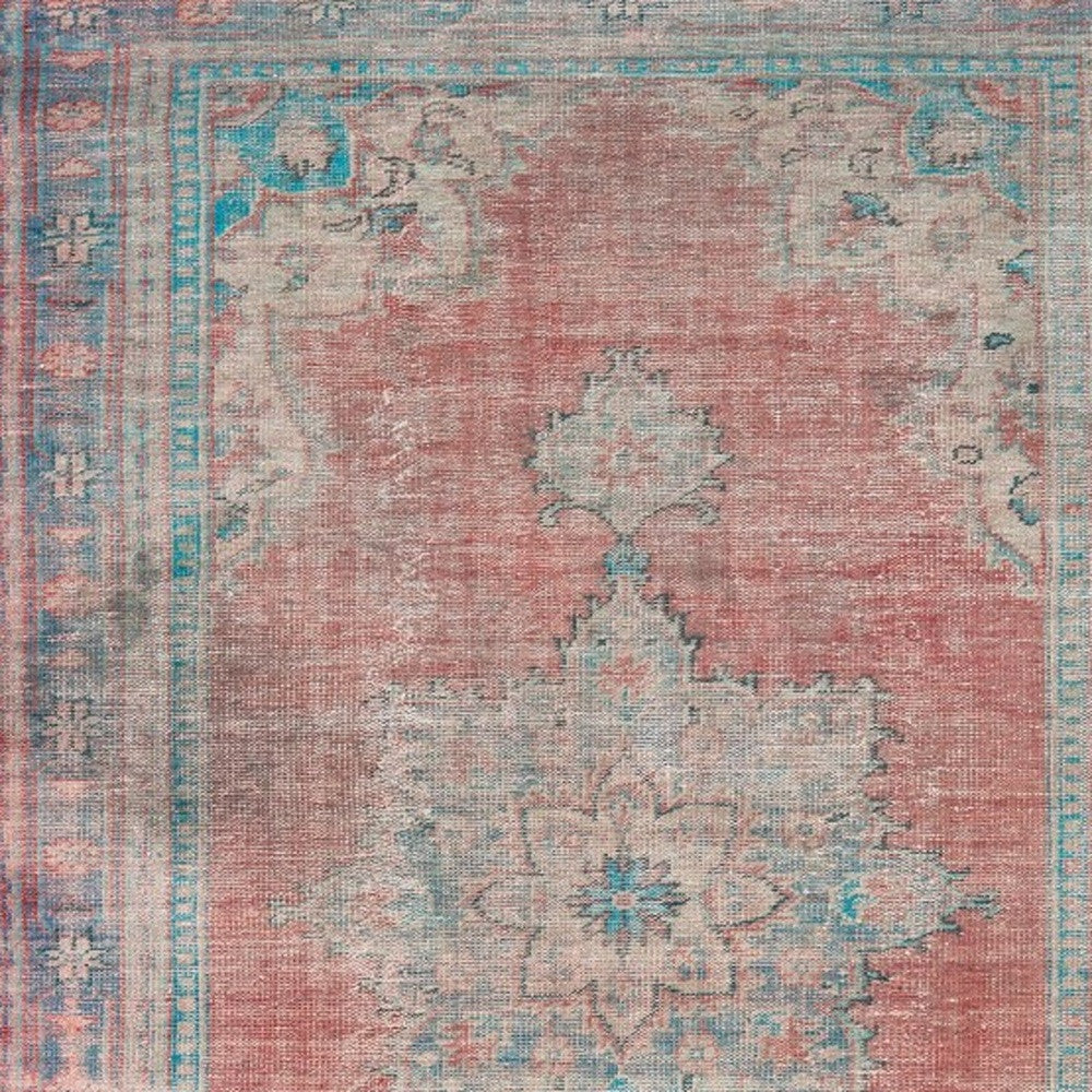 8' X 10' Red And Blue Oriental Area Rug