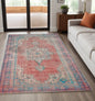 2' X 3' Blue and Red Power Loom Area Rug