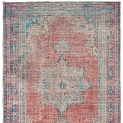 8' X 10' Red And Blue Oriental Area Rug