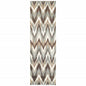 5' X 8' Gray And Taupe Ikat Pattern Area Rug