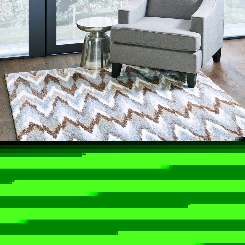 2' X 8' Gray And Taupe Ikat Pattern Runner Rug