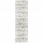 8' X 11' Ivory And Gray Abstract Strokes Area Rug