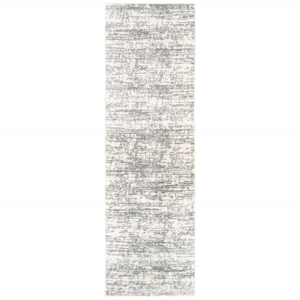 4' X 6' Ivory And Gray Abstract Strokes Area Rug