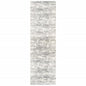 4' X 6' Ivory And Gray Abstract Strokes Area Rug