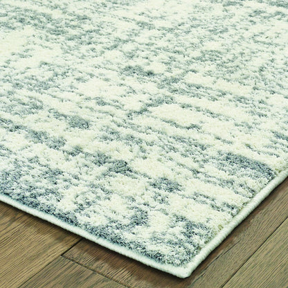 8' X 11' Ivory And Gray Abstract Strokes Area Rug