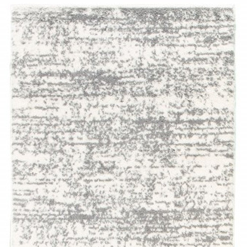 4' X 6' Ivory And Gray Abstract Strokes Area Rug