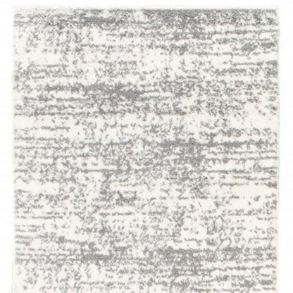 4' X 6' Ivory And Gray Abstract Strokes Area Rug