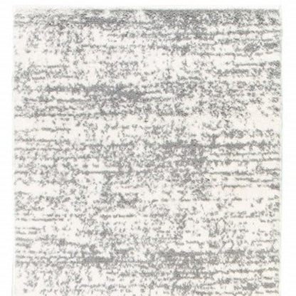 8' X 11' Ivory And Gray Abstract Strokes Area Rug