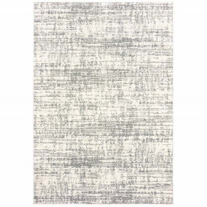4' X 6' Ivory And Gray Abstract Strokes Area Rug