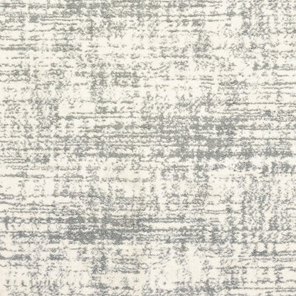 8' X 11' Ivory And Gray Abstract Strokes Area Rug