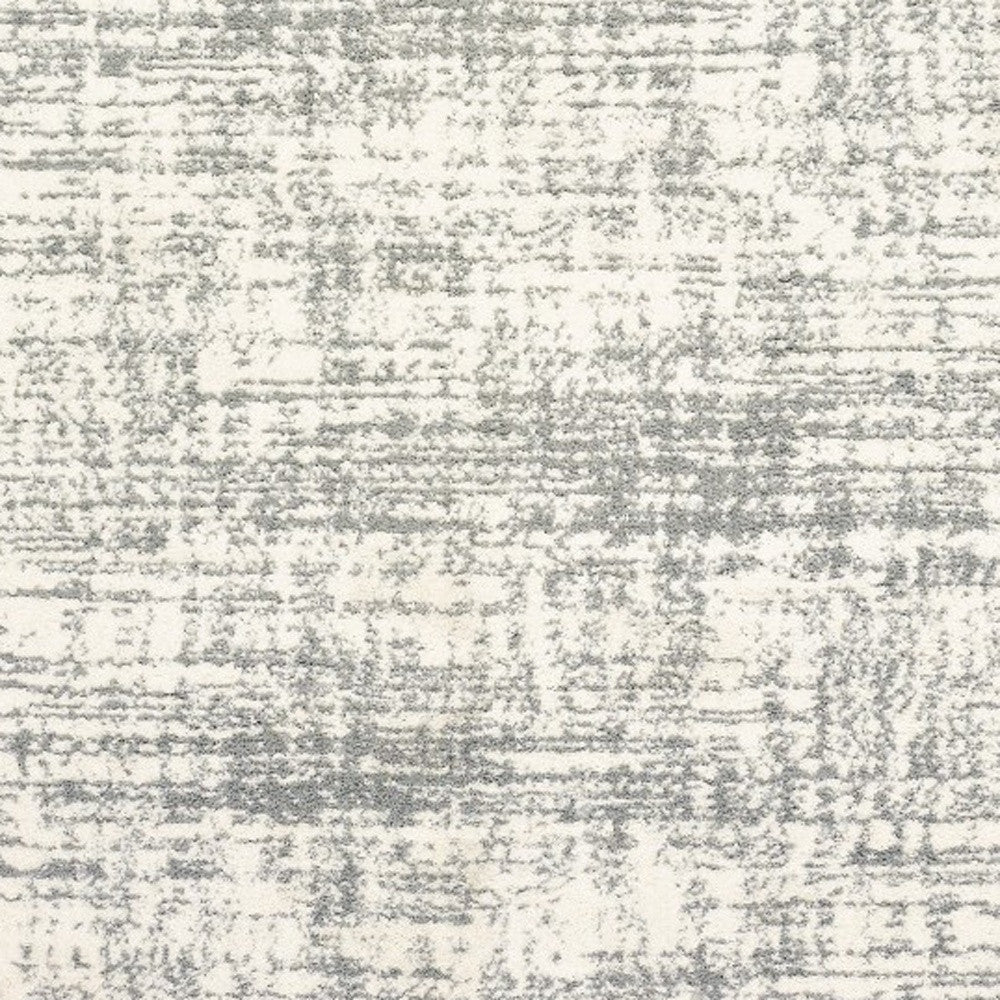 8' X 11' Ivory And Gray Abstract Strokes Area Rug