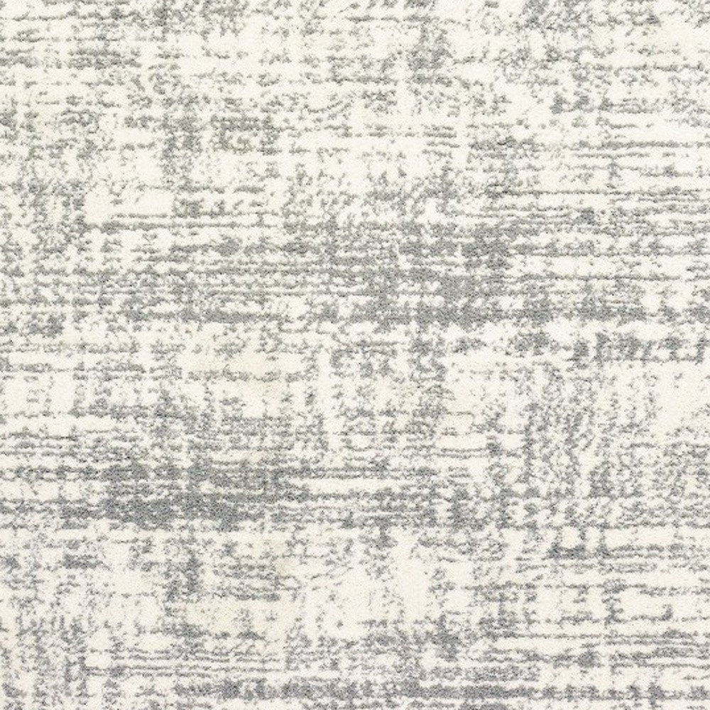 4' X 6' Ivory And Gray Abstract Strokes Area Rug