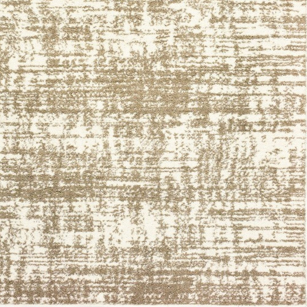 4' X 6' Ivory And Gray Abstract Strokes Area Rug