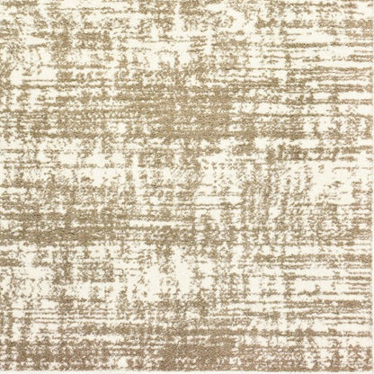 4' X 6' Ivory And Gray Abstract Strokes Area Rug
