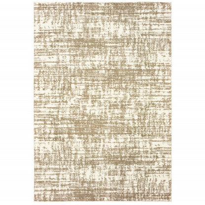 4' X 6' Ivory And Gray Abstract Strokes Area Rug