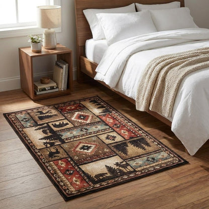 4' X 6' Gold and Ivory Power Loom Area Rug