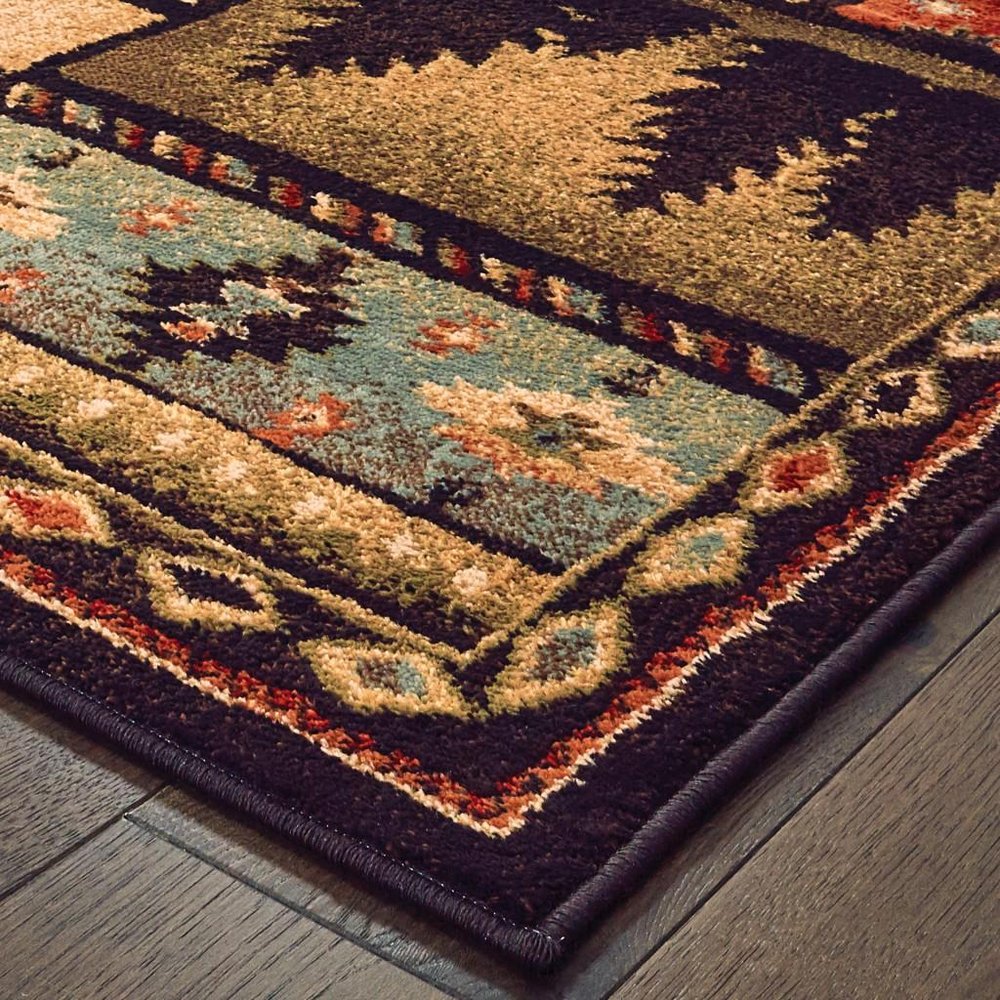 4' X 6' Gold and Ivory Power Loom Area Rug