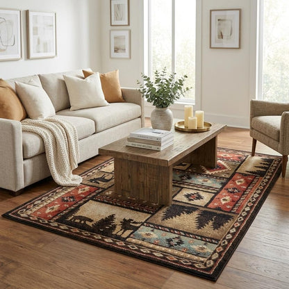 4' X 6' Gold and Ivory Power Loom Area Rug