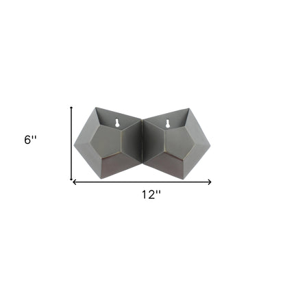 Double Pentagonal Iron Wall Vase