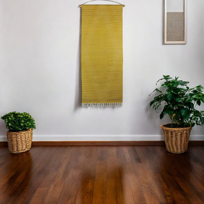 8" X 1" Yellow Jute Hanging Tapestry