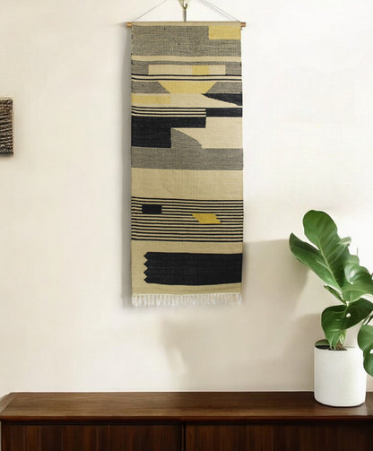 73" X 1" Beige Jute Hanging Tapestry