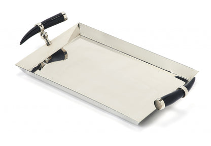 19" Silver Stainless Steel Serving Tray