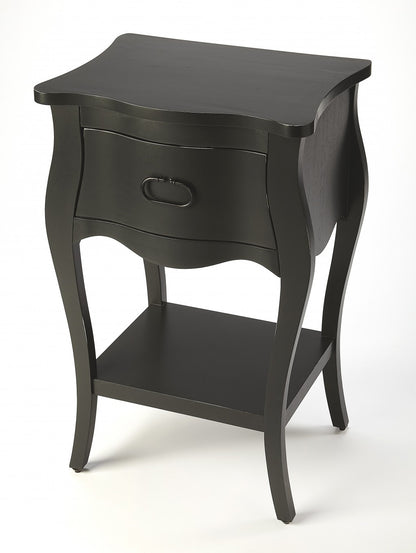 28" Black One Drawer Nightstand